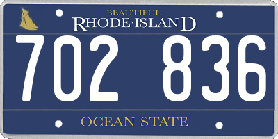 RI license plate 702836