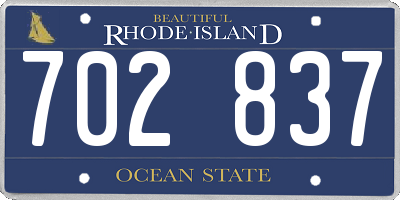 RI license plate 702837