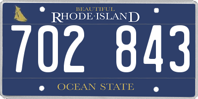 RI license plate 702843