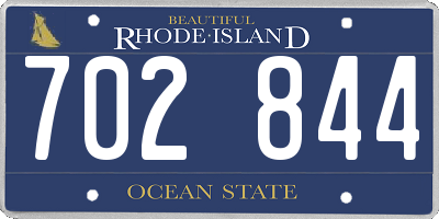 RI license plate 702844