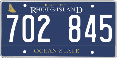 RI license plate 702845