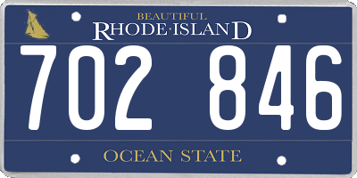 RI license plate 702846