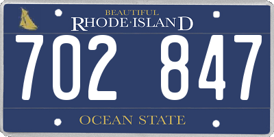 RI license plate 702847