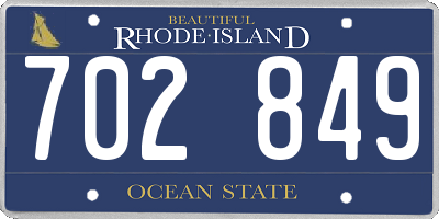 RI license plate 702849