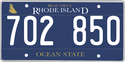 RI license plate 702850