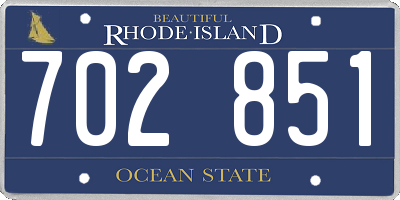 RI license plate 702851