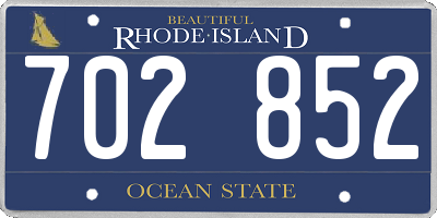 RI license plate 702852