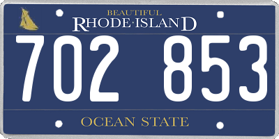 RI license plate 702853