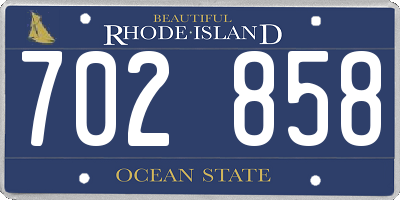 RI license plate 702858