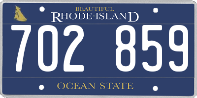 RI license plate 702859