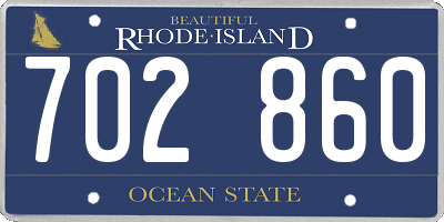 RI license plate 702860