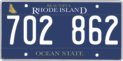 RI license plate 702862