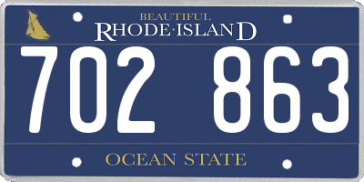 RI license plate 702863