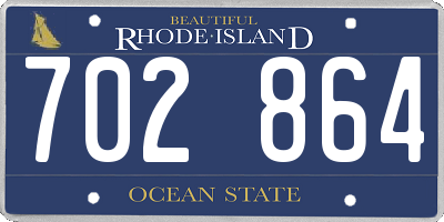 RI license plate 702864