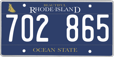 RI license plate 702865
