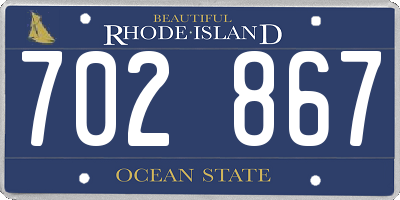 RI license plate 702867