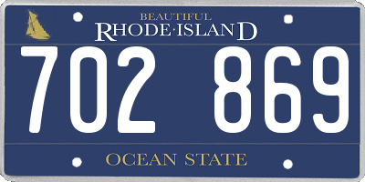 RI license plate 702869