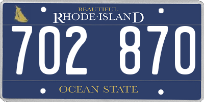 RI license plate 702870