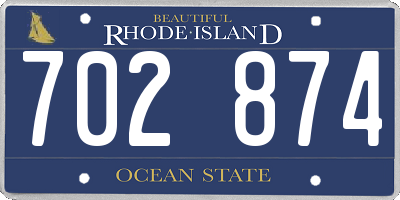 RI license plate 702874