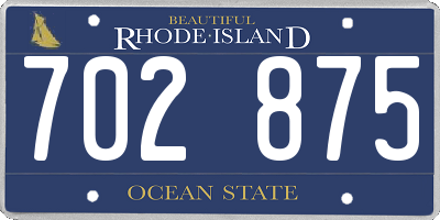 RI license plate 702875