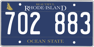 RI license plate 702883
