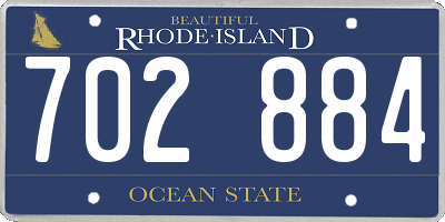 RI license plate 702884