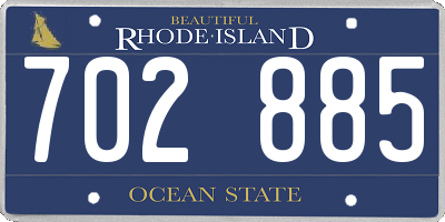 RI license plate 702885