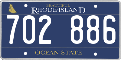 RI license plate 702886