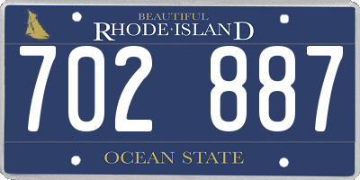 RI license plate 702887