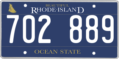 RI license plate 702889