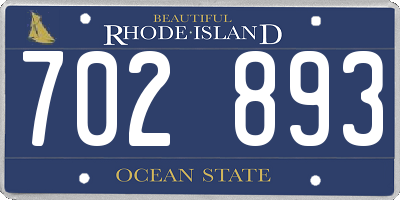 RI license plate 702893