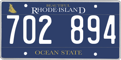 RI license plate 702894