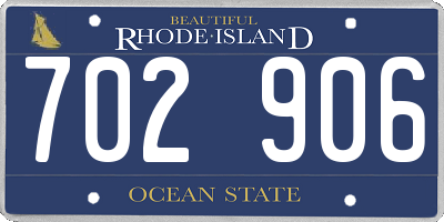 RI license plate 702906