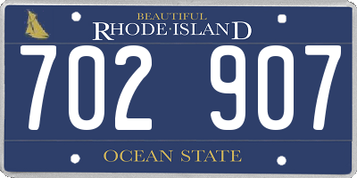 RI license plate 702907