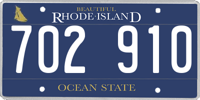 RI license plate 702910