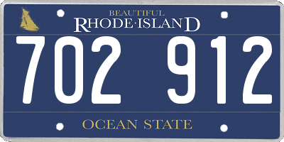 RI license plate 702912