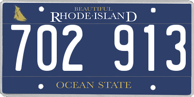 RI license plate 702913