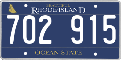 RI license plate 702915