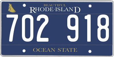 RI license plate 702918