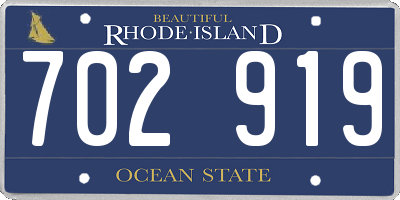 RI license plate 702919