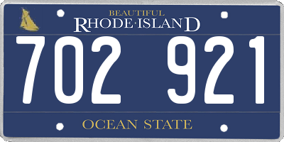 RI license plate 702921