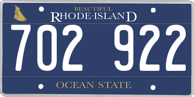 RI license plate 702922