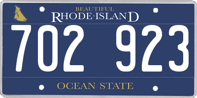 RI license plate 702923
