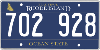 RI license plate 702928