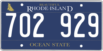 RI license plate 702929