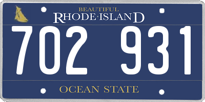 RI license plate 702931