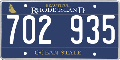 RI license plate 702935