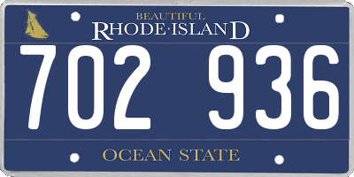 RI license plate 702936
