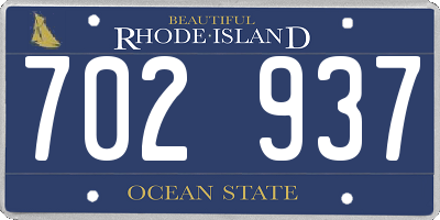 RI license plate 702937