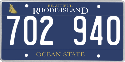 RI license plate 702940